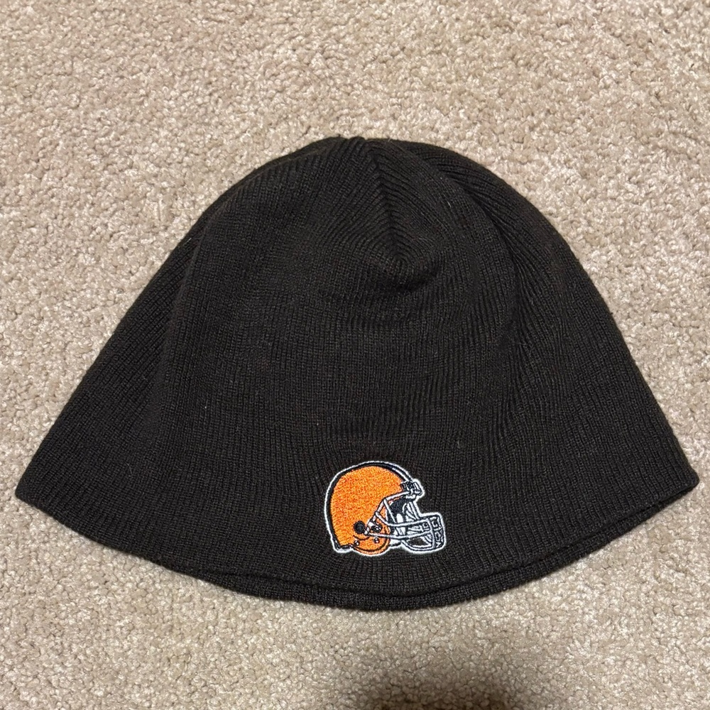 Vintage Reebok Black Beanie with Orange Logo
